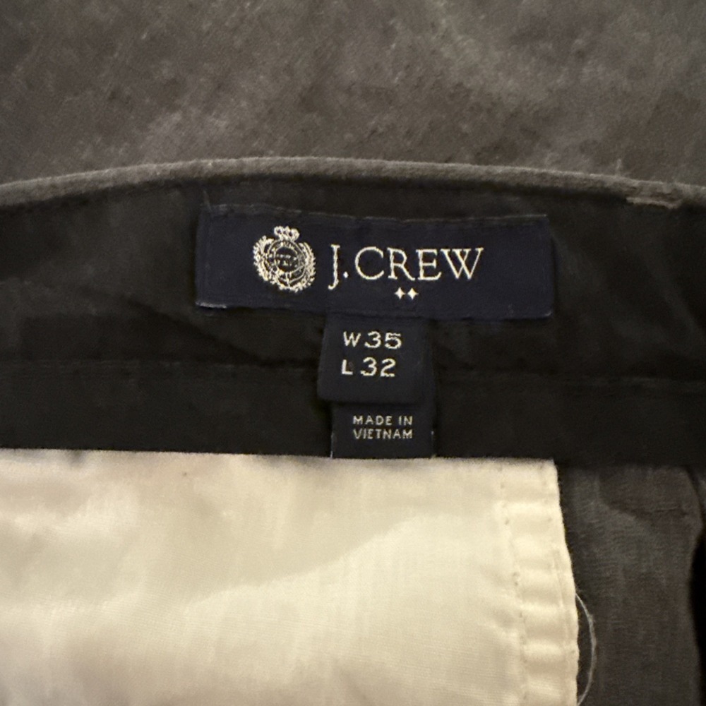 J. Crew Men's Bedford Pants Gray 35x32 (Act 36x30.5) Straight Leg 100% Cotton‎ - Picture 7 of 9